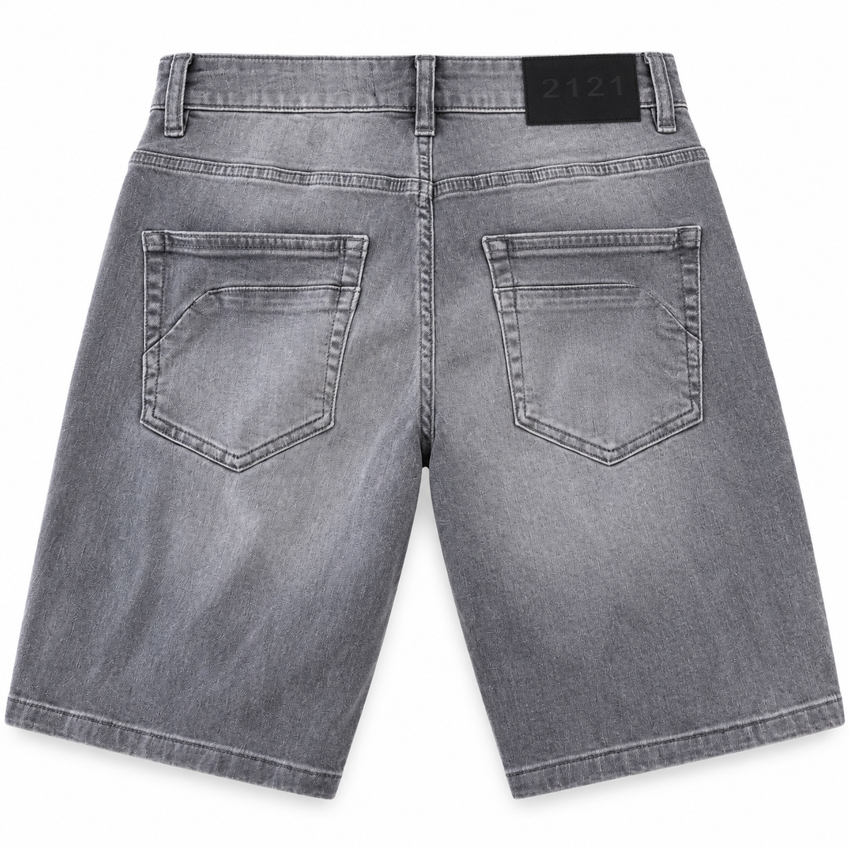 Short denim 2121 gris — espalda sobre fondo blanco