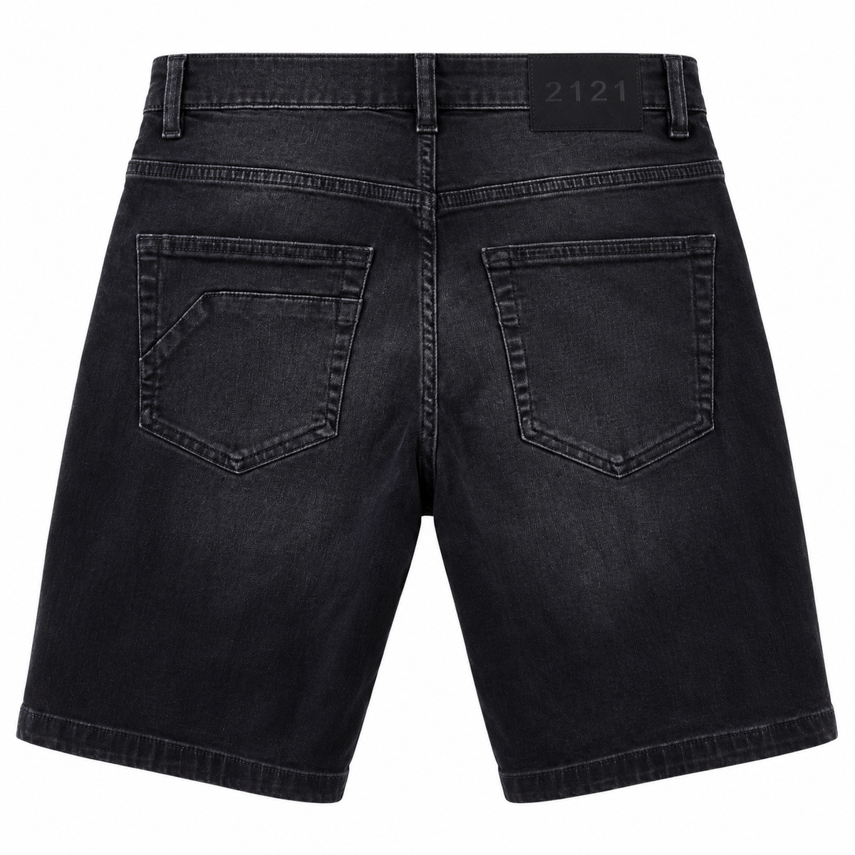 Short denim 2121 negro — espalda sobre fondo blanco