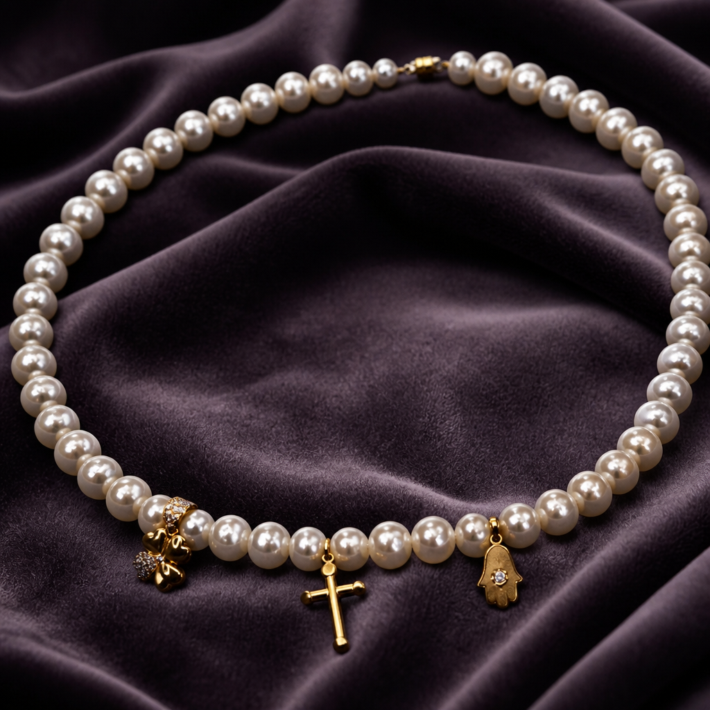 10K Gold Faith Pearl Necklace