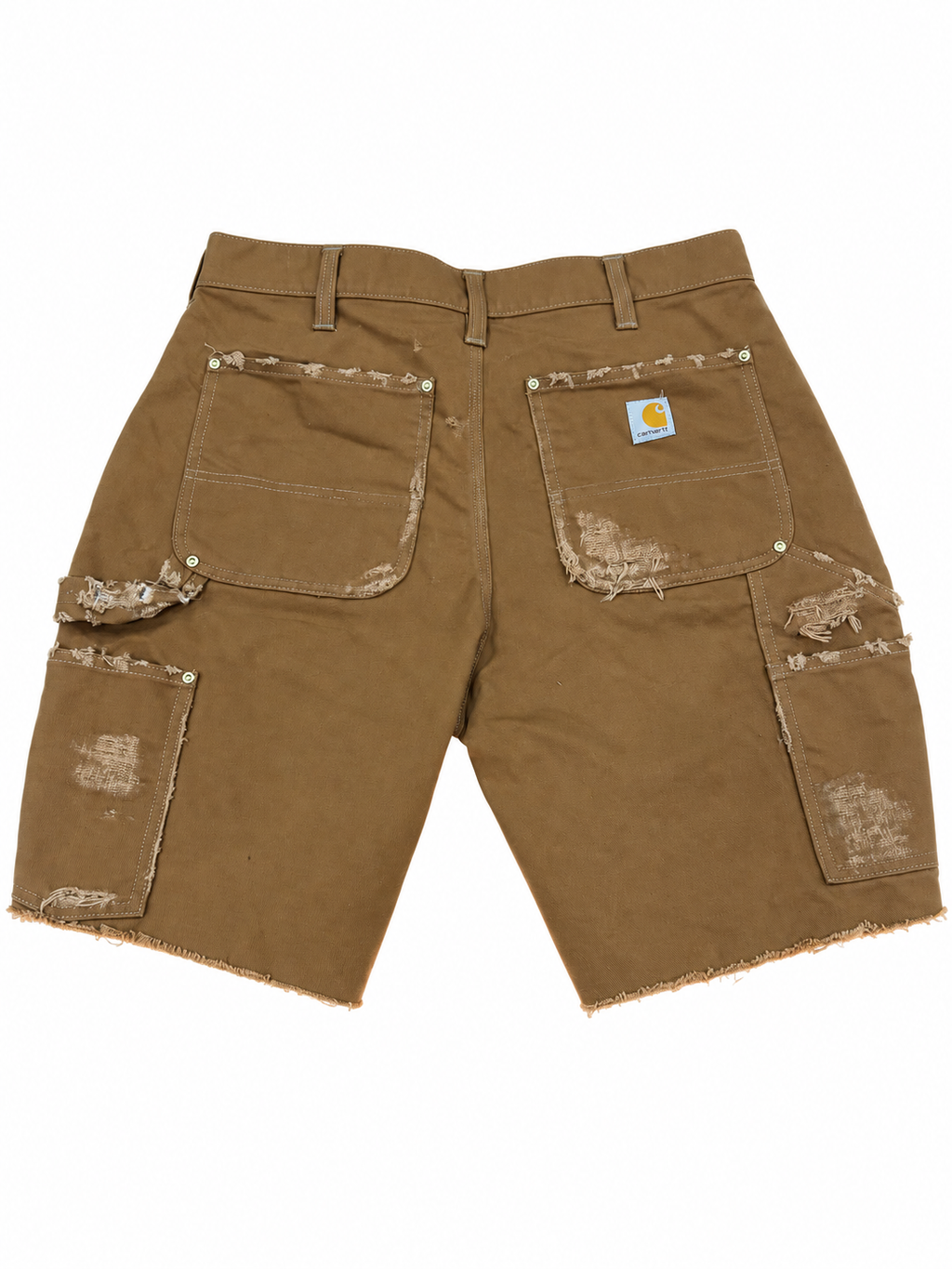 Short Carhartt cargo desgastado marrón, vista trasera