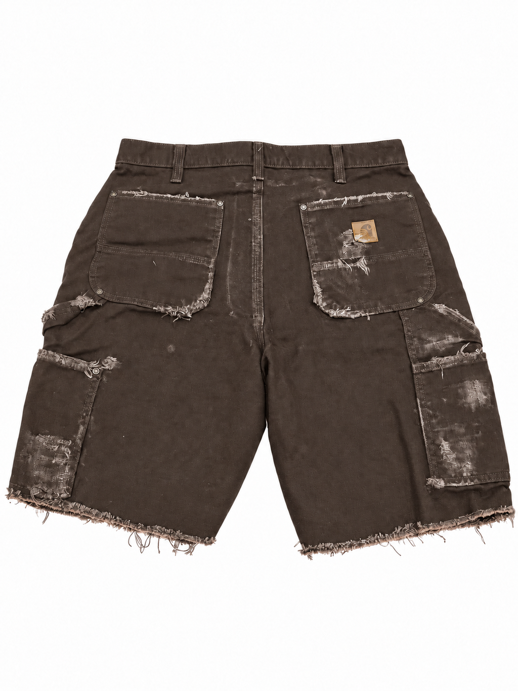 Short Carhartt cargo desgastado marrón oscuro, vista trasera