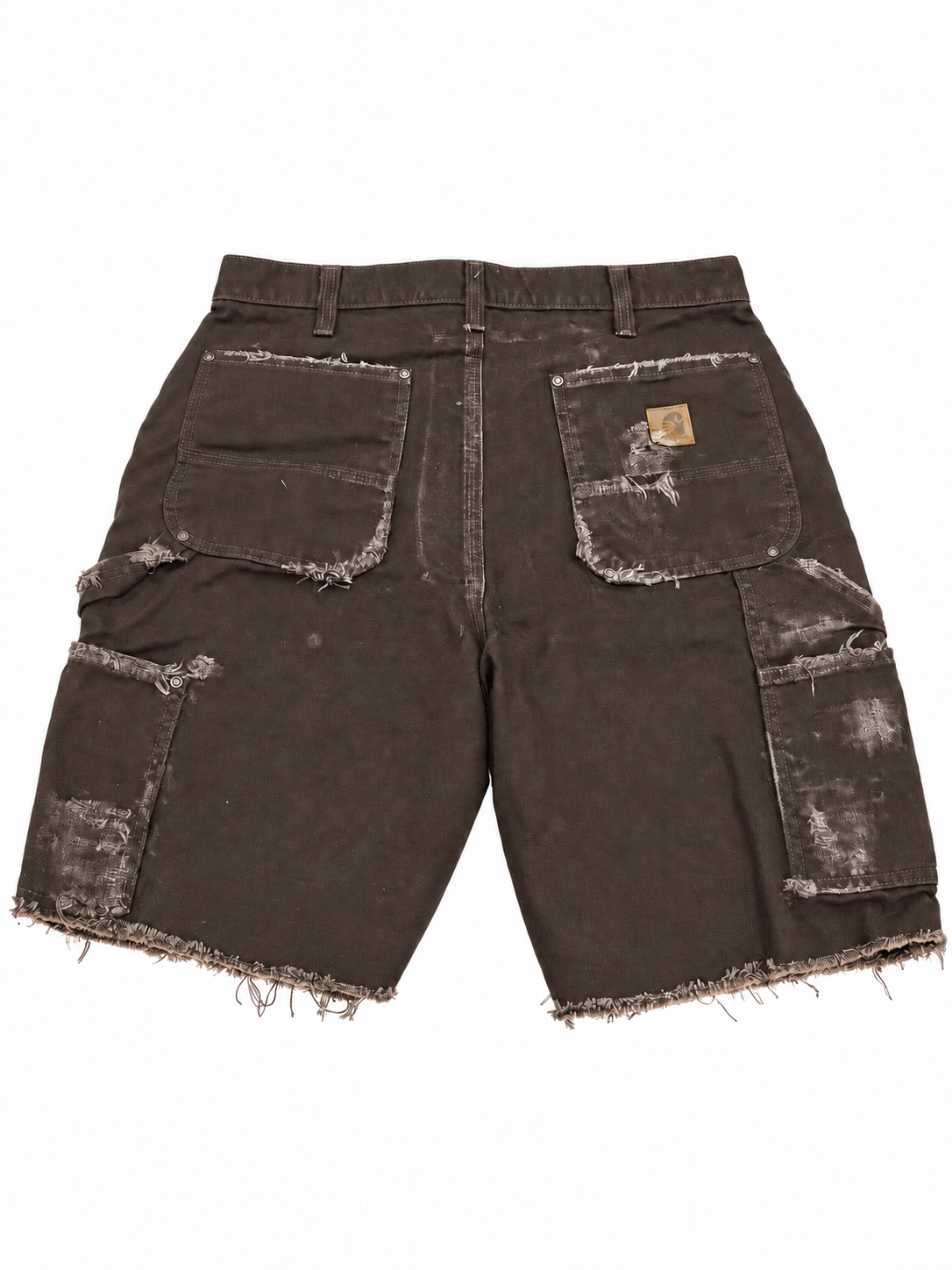 Short Carhartt cargo desgastado marrón oscuro, vista trasera