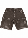 Short Carhartt cargo desgastado marrón oscuro, vista frontal