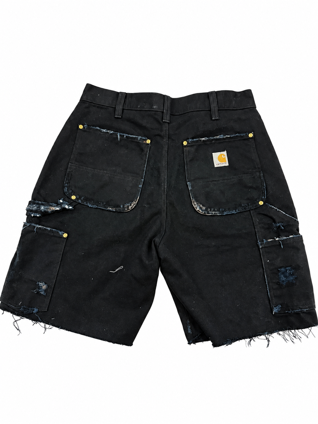 Short Carhartt cargo desgastado negro, vista trasera