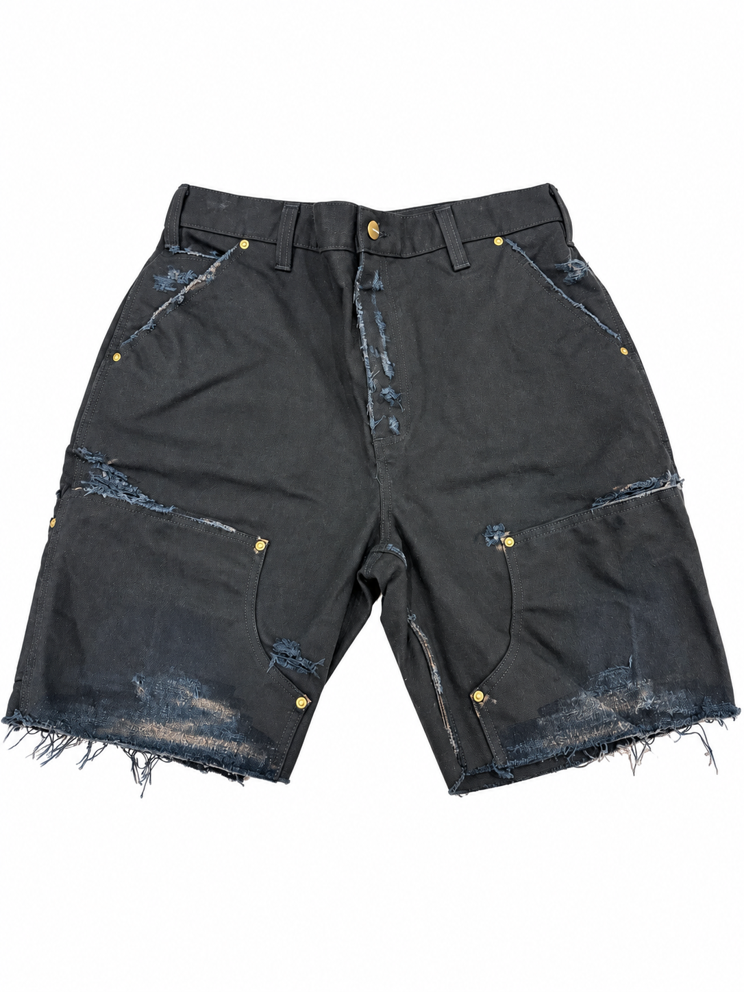 Short Carhartt cargo desgastado negro, vista frontal