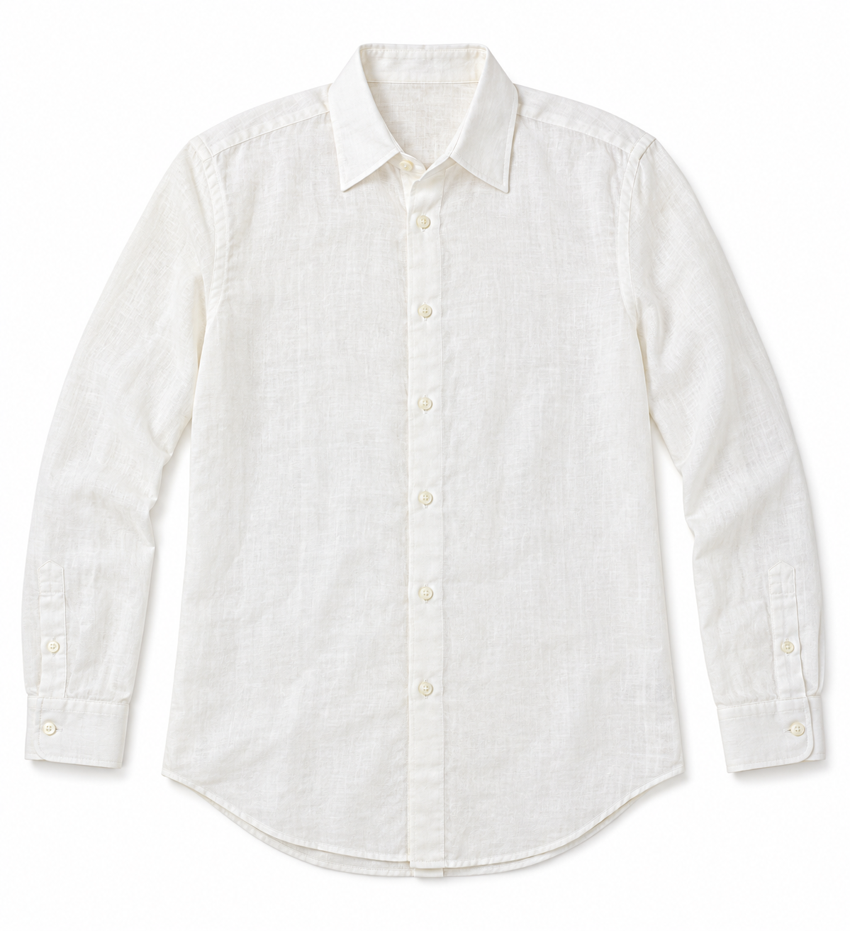 Camisa Club Room blanco de manga larga sin bolsillos
