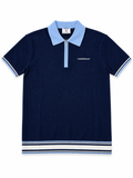 Polo Casablanca azul marino con cuello celeste