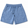 Short de tela azul — vista frontal