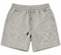 Short de tela gris piedra con acabado lavado — vista frontal