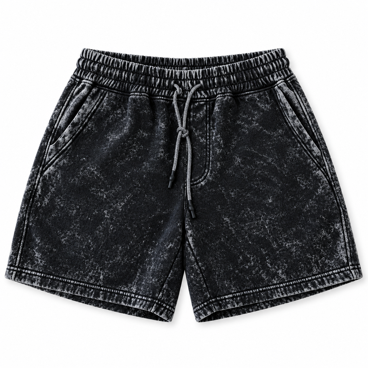 Short de tela negro — vista frontal