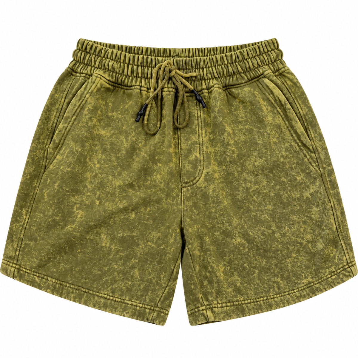 Short de tela verde oliva — vista frontal